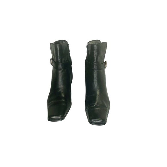 Anne Klein Womens Mamnara Black Leather Ankle Boot - Picture 3 of 8